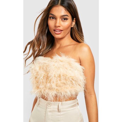 Crop Top À Plumes - 38 - boohoo - Modalova