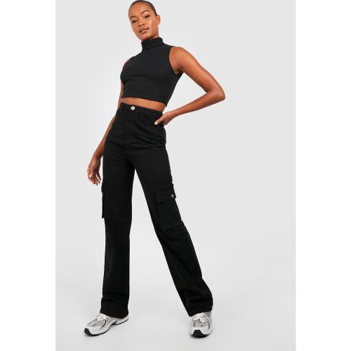 Tall" - Jean Cargo Taille Haute - 40 - boohoo - Modalova