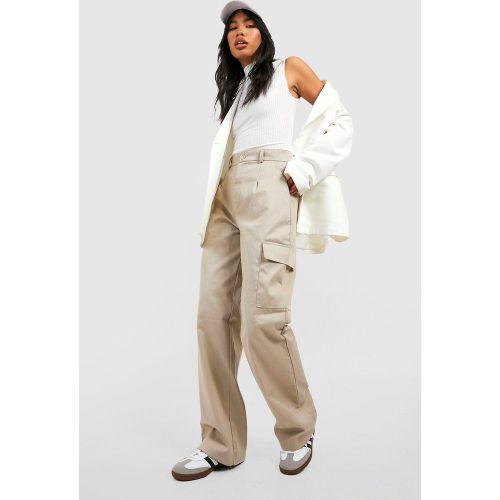 Pantalon Cargo Droit Taille Haute - 38 - boohoo - Modalova