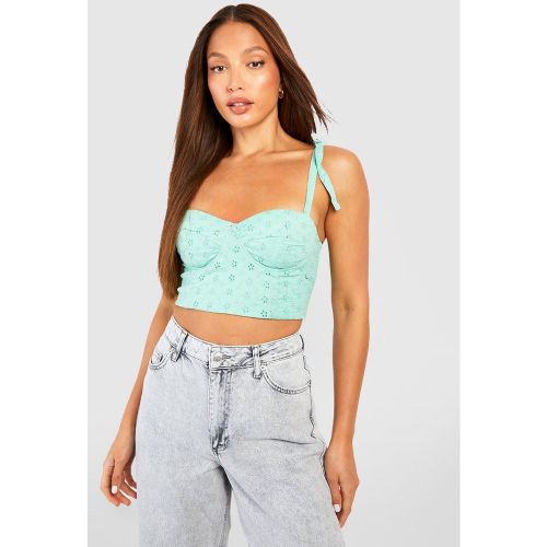 Tall" - Crop Top Brodé Noué - 36 - boohoo - Modalova