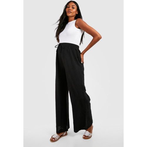 Maternité - Pantalon De Grossesse Large En Lin - 40 - boohoo - Modalova