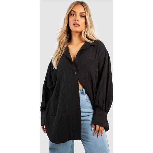 Grande Taille - Chemise Oversize Texturée - 46 - boohoo - Modalova