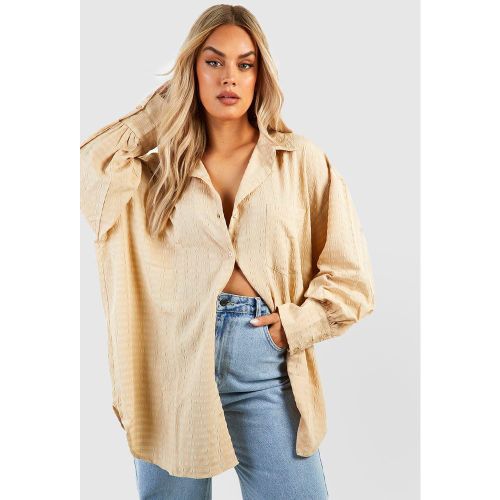 Grande Taille - Chemise Oversize Texturée - 44 - boohoo - Modalova