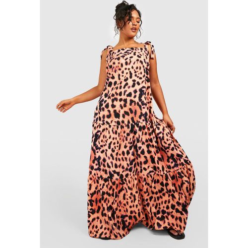 Grande Taille - Robe Longue Léopard Nouée - 50 - boohoo - Modalova