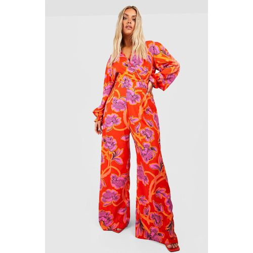 Grande Taille - Combinaison Large Fleurie - 54 - boohoo - Modalova