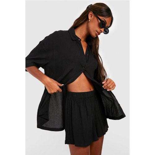 Ensemble Texturé Avec Chemise, Short Et Chouchou - 34 - boohoo - Modalova