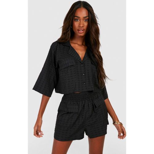 Ensemble Texturé Avec Crop Top Et Short - 36 - boohoo - Modalova