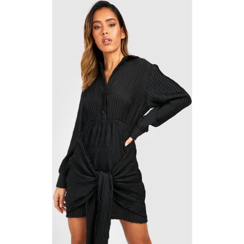 Robe Chemise Texturée Plissée - 36 - boohoo - Modalova