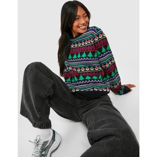 Pull De Noël Motif Tricot Jacquard - S - boohoo - Modalova