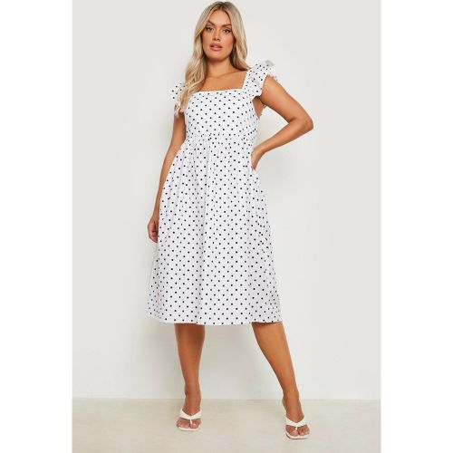 Grande Taille - Robe Mi-Longue En Coton À Imprimé Pois - 56 - boohoo - Modalova