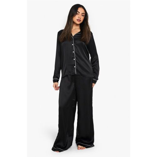 Ensemble De Pyjama Satiné Avec Fermeture À Boutons - 34 - boohoo - Modalova