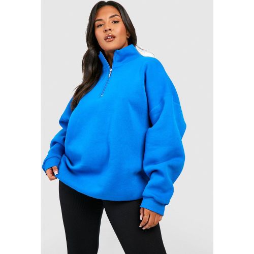 Grande Taille - Sweat Oversize À Col Zippé - 46 - boohoo - Modalova