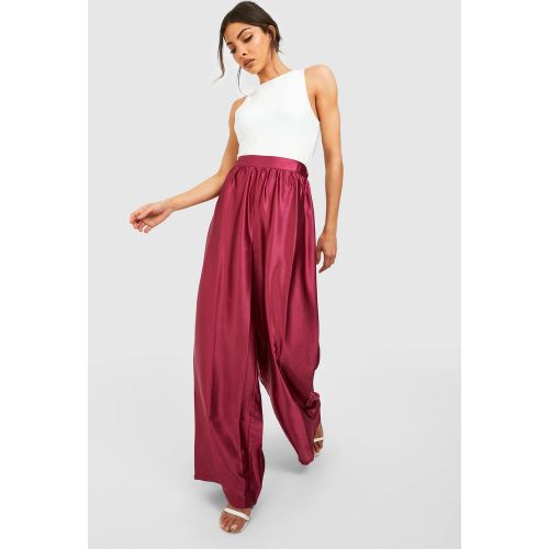 Pantalon Large Satiné - 34 - boohoo - Modalova