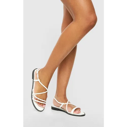 Sandales Matelassées Plates - 39 - boohoo - Modalova