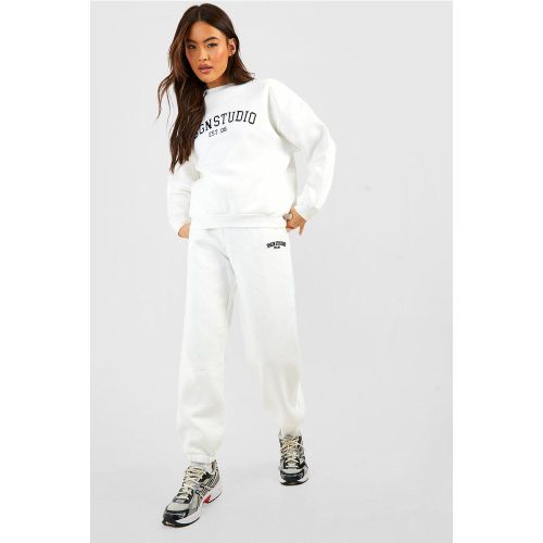 Survêtement À Imprimé Dsgn Studio Avec Sweat Et Jogging - Blanc Écru - S, Blanc Écru - boohoo - Modalova