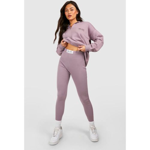 Ensemble Avec Sweat Oversize Zippé Et Legging Côtelé - 36 - boohoo - Modalova