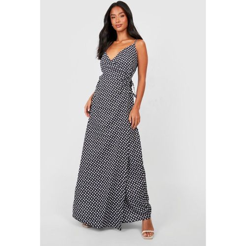 Petite" - Robe Portefeuille Longue Fleurie - 32 - boohoo - Modalova