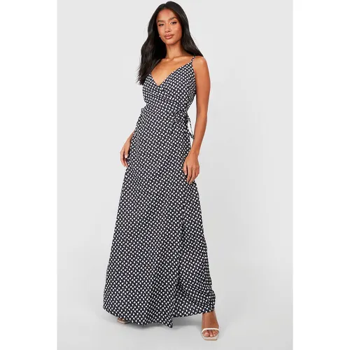 Petite" - Robe Portefeuille Longue Fleurie - 40 - boohoo - Modalova