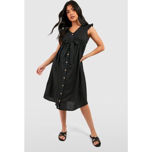 Maternité - Robe Mi Longue Boutonnée - 36 - boohoo - Modalova