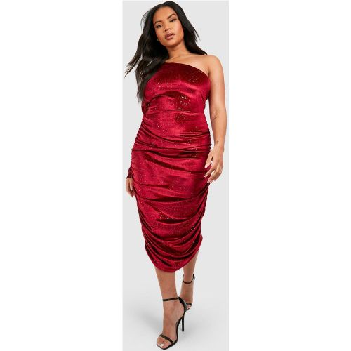 Grande Taille - Robe Mi-Longue Pailletée Asymétrique - 56 - boohoo - Modalova