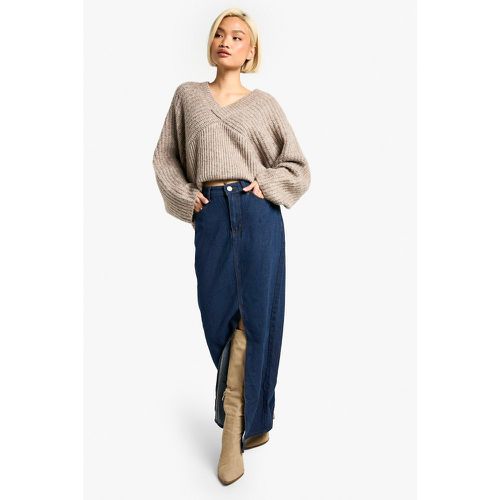 Petite" - Jupe Longue Fendue En Jean - 36 - boohoo - Modalova