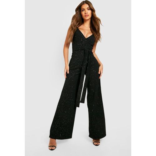 Combinaison Large Pailletée À Ceinture - 40 - boohoo - Modalova