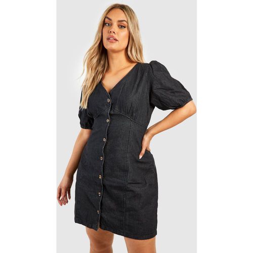 Grande Taille - Robe Boutonnée En Jean - 50 - boohoo - Modalova