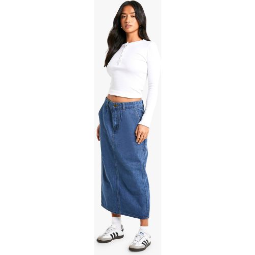 Petite" - Jupe Mi-Longue Délavée - 34 - boohoo - Modalova