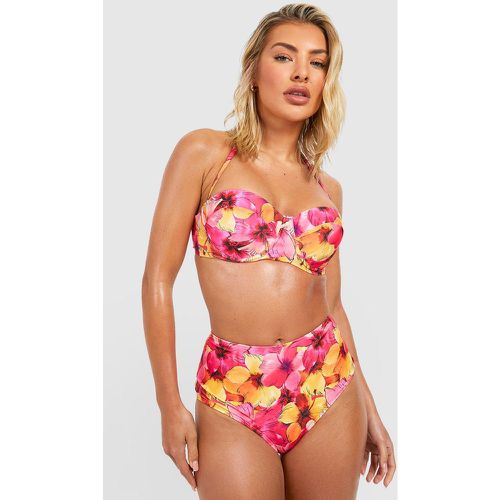 Bas De Maillot Taille Haute À Imprimé Tropical - 34 - boohoo - Modalova