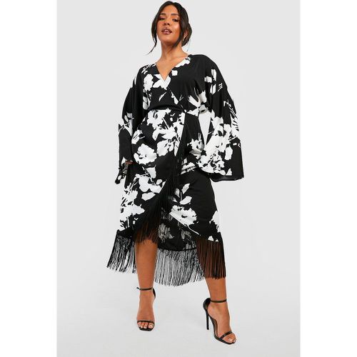 Grande Taille - Robe Portefeuille À Franges - 46 - boohoo - Modalova