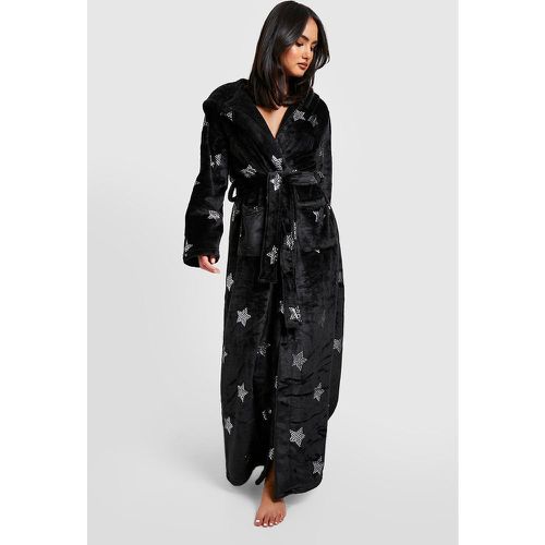 Robe De Chambre Longue Extra Douce À Imprimé Étoile - 38 - boohoo - Modalova