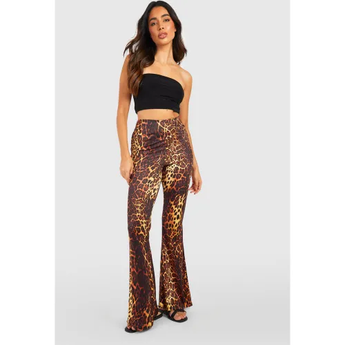 Pantalon Flare Léopard - 14 - boohoo - Modalova