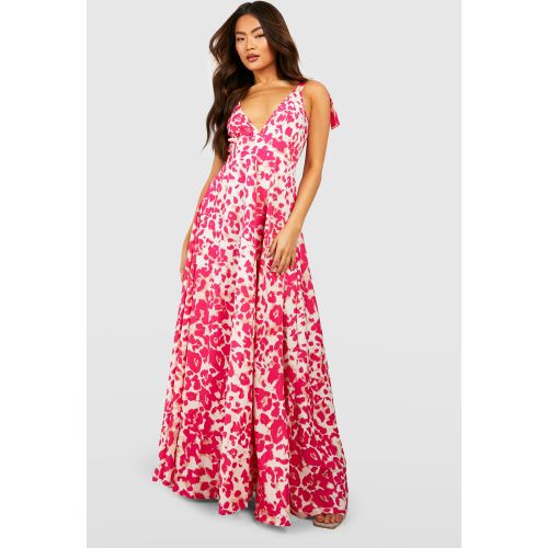 Robe Longue Décolletée À Imprimé Animal - 42 - boohoo - Modalova
