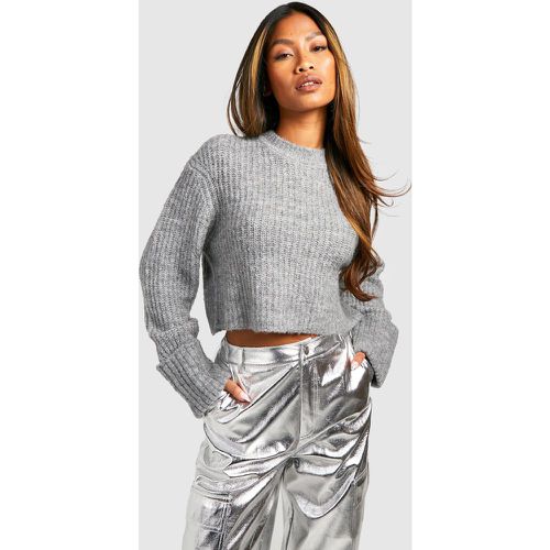 Pull Court Doux - Gris - L, Gris - boohoo - Modalova