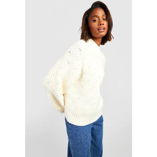 Pull Oversize À Col Montant Et Manches Ballon - S - boohoo - Modalova