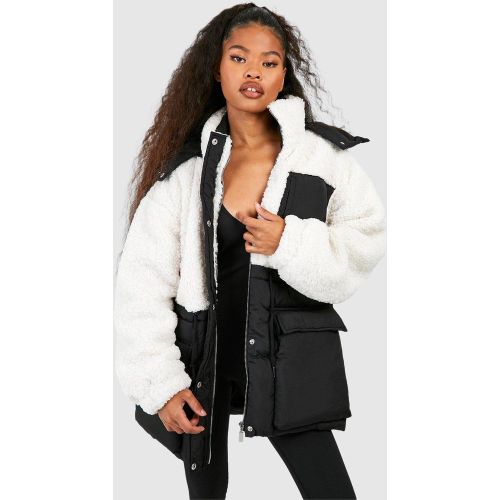 Doudoune En Polaire Avec Poche En Nylon - 36 - boohoo - Modalova