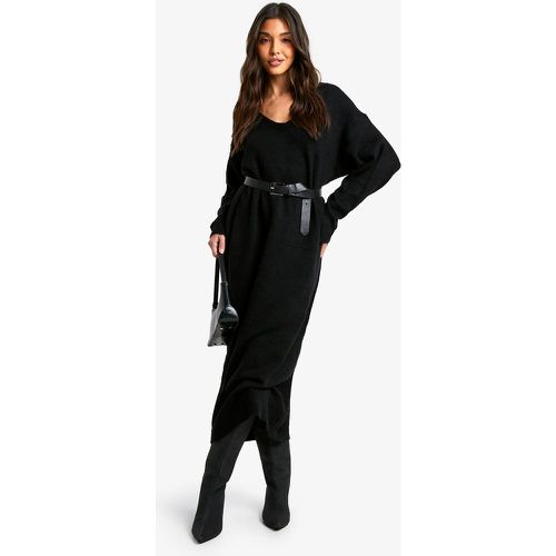 Robe Pull Oversize Longue En Maille Douce - 38 - boohoo - Modalova