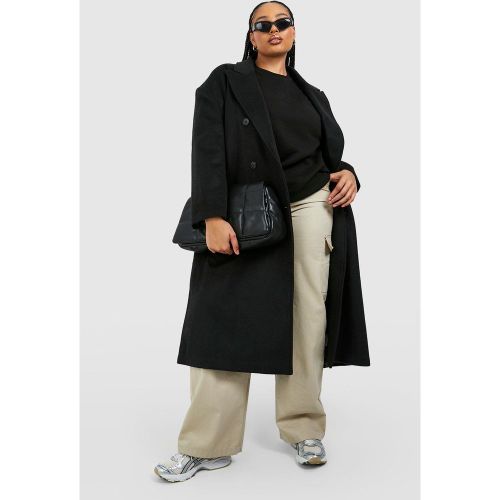 Grande Taille - Manteau Oversize Croisé En Laine - 46 - boohoo - Modalova