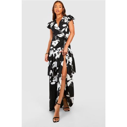 Tall" - Robe Portefeuille Fleurie Froncée - 36 - boohoo - Modalova