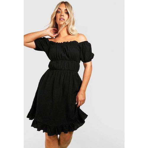 Grande Taille - Robe Patineuse À Épaules Dénudées - 46 - boohoo - Modalova