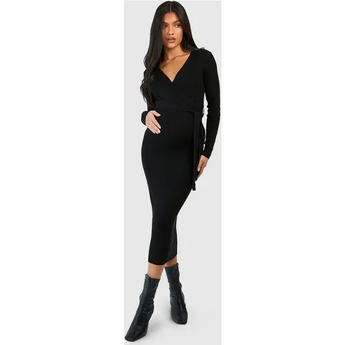 Maternité - Robe De Grossesse Portefeuille Mi-Longue - 38 - boohoo - Modalova