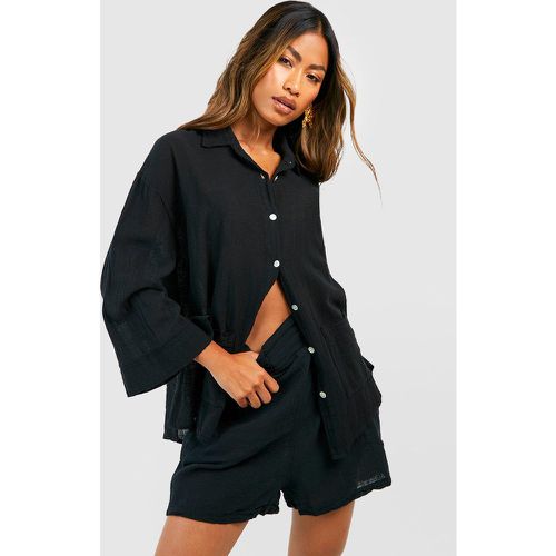 Chemise Oversize Texturée En Coton - 38 - boohoo - Modalova