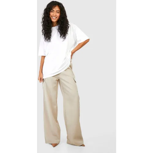 Pantalon Cargo Droit Taille Haute - 38 - boohoo - Modalova