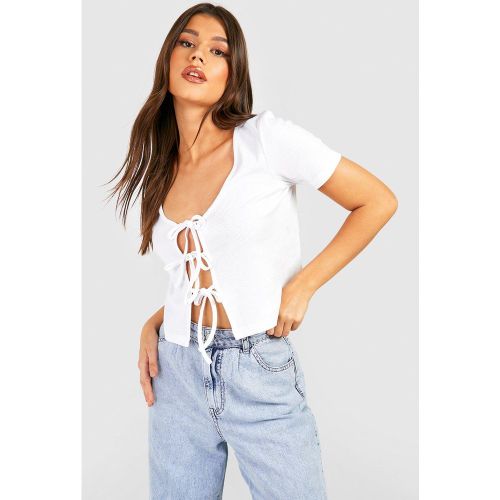 T-Shirt À Manches Courtes Et Attaches - S - boohoo - Modalova