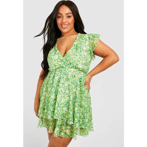 Grande Taille - Robe Patineuse À Volants - 48 - boohoo - Modalova