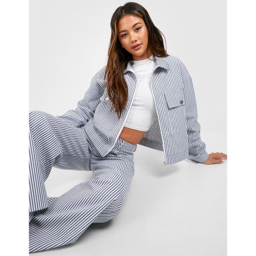 Veste Rayée En Jean - 34 - boohoo - Modalova