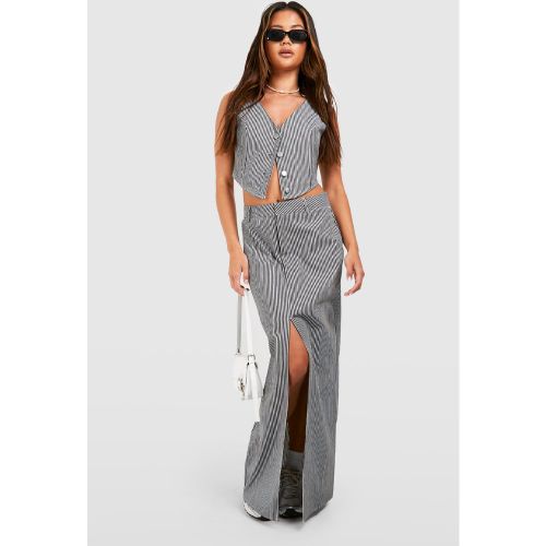 Jupe Longue Rayée En Jean - 40 - boohoo - Modalova