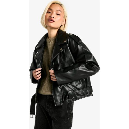 Veste Biker À Doublure Fausse Fourrure - 36 - boohoo - Modalova