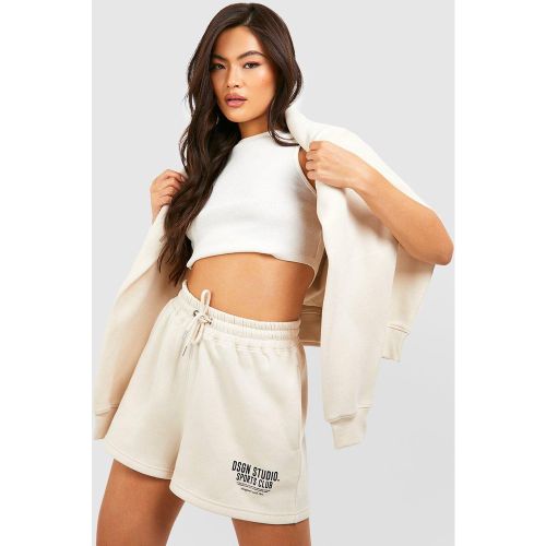 Short De Jogging À Slogan Sports Club - Blanc Écru - S, Blanc Écru - boohoo - Modalova