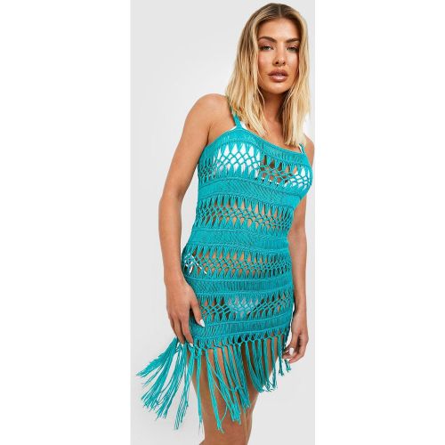 Robe De Plage En Crochet À Franges - L - boohoo - Modalova